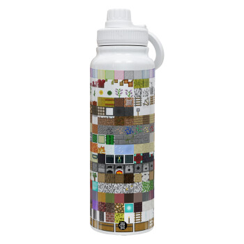 Minecraft blocks, 1L Stainless Steel Thermal Bottle with Phone Holder & Double Wall Insulation