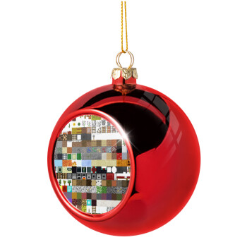 Minecraft blocks, Χριστουγεννιάτικη μπάλα δένδρου Κόκκινη 8cm