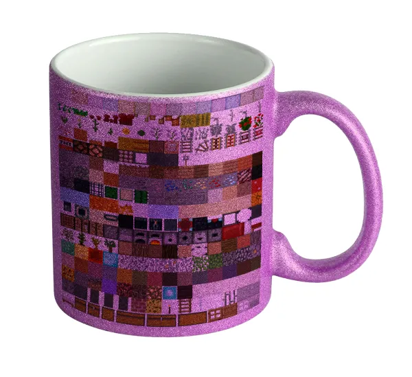 Minecraft blocks — Κούπα Μωβ Glitter που γυαλίζει, κεραμική, 330ml