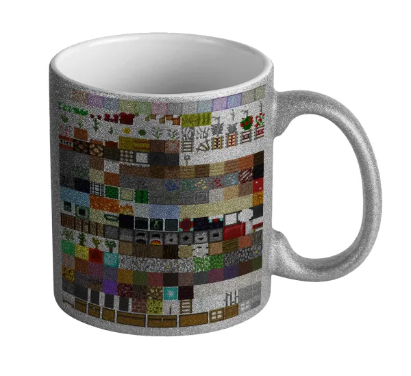 Minecraft blocks — Glitter Ασημένια