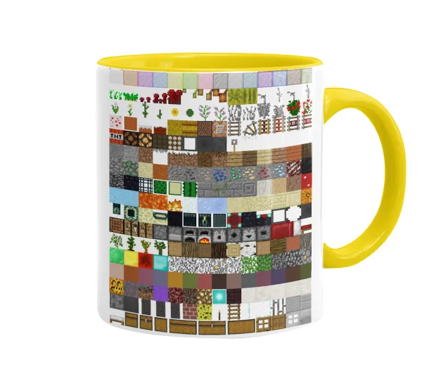Minecraft blocks — Mug colored yellow, ceramic, 330ml