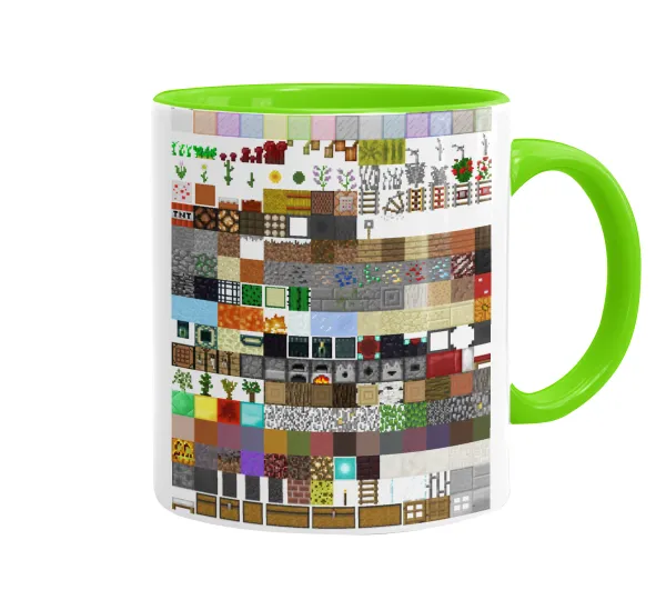 Minecraft blocks — Κούπα χρωματιστή βεραμάν, κεραμική, 330ml