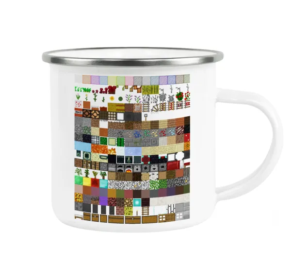 Minecraft blocks — Metallic enamel cup white 360ml