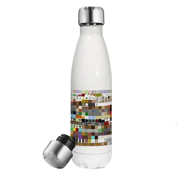 Minecraft blocks — Metal mug thermos White (Stainless steel), double wall, 500ml