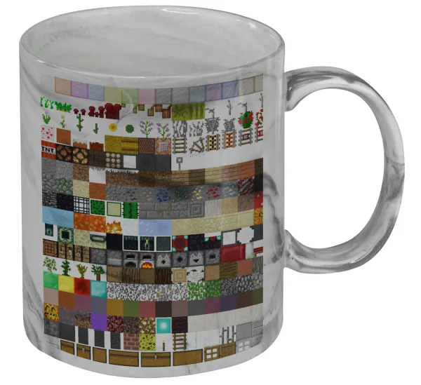 Minecraft blocks — Mug ceramic marble style, 330ml