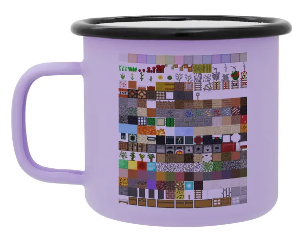 Minecraft blocks — Κούπα Μεταλλική εμαγιέ ΜΑΤ Light Pastel Purple 360ml