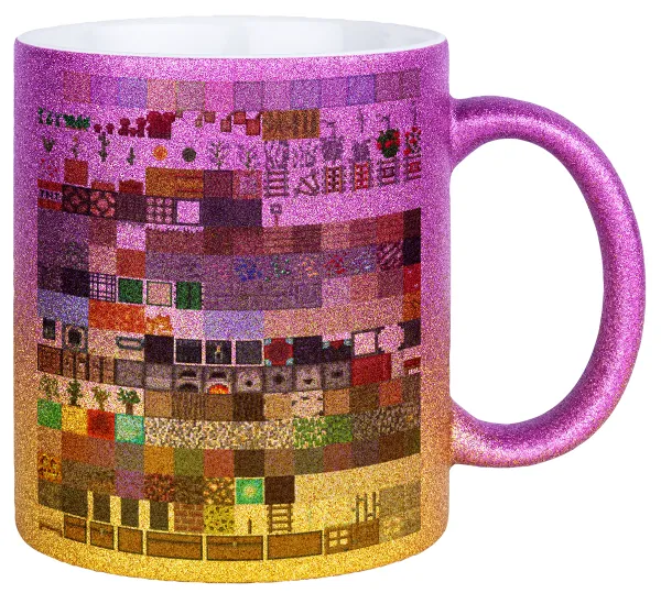 Minecraft blocks — Κούπα Χρυσή/Ροζ Glitter, κεραμική, 330ml