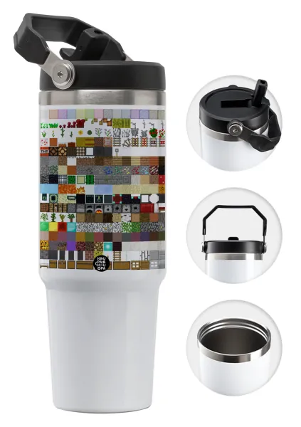 Minecraft blocks — 30oz stainless Steel Tumbler with Handle