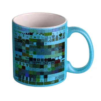 Minecraft blocks, Κούπα Σιέλ Glitter που γυαλίζει, κεραμική, 330ml