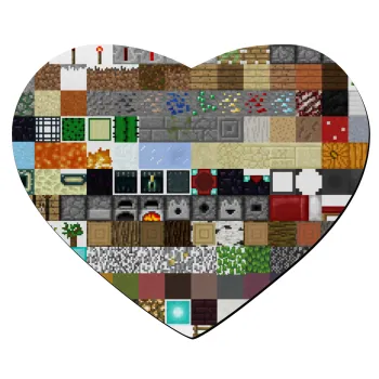 Minecraft blocks, Mousepad heart 23x20cm