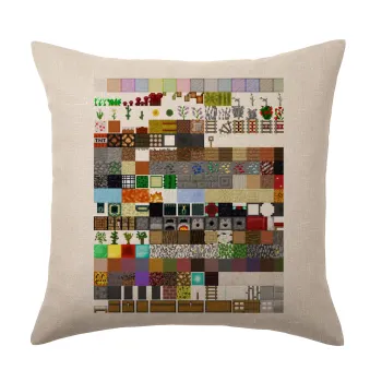 Minecraft blocks, Μαξιλάρι καναπέ ΛΙΝΟ 40x40cm περιέχεται το  γέμισμα