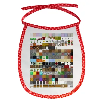 Minecraft blocks, Σαλιάρα μωρού αλέκιαστη με κορδόνι Κόκκινη