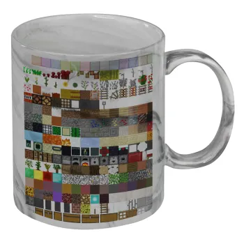Minecraft blocks, Mug ceramic marble style, 330ml