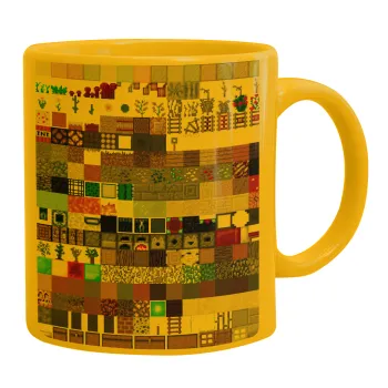 Minecraft blocks, Ceramic coffee mug yellow, 330ml