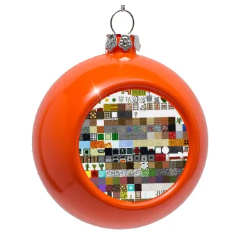 Minecraft blocks, Orange Christmas tree ornament bauble 8cm