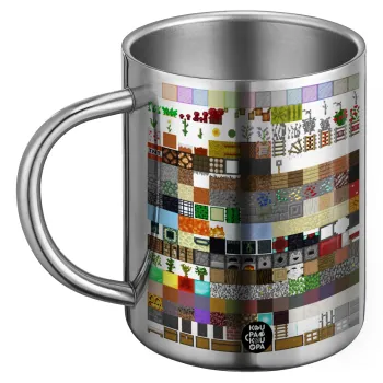 Minecraft blocks, Ανοξείδωτη Μεταλλική Κούπα 450ml - Διπλού Τοιχώματος
