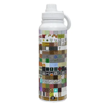 Minecraft blocks, Θερμός 1L Ανοξείδωτο με Βάση Κινητού & Διπλά Τοιχώματα