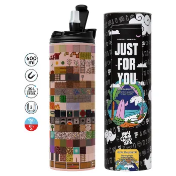 Minecraft blocks, Tumbler stainless steel PINK 600ml