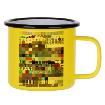 Minecraft blocks, Metallic enamel MATT Yellow cup 360ml