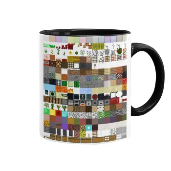 Minecraft blocks, Mug colored black, ceramic, 330ml