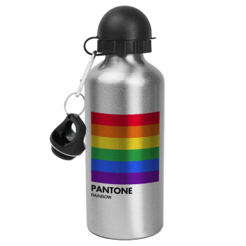 Pantone Rainbow, Μεταλλικό παγούρι νερού, Ασημένιο, αλουμινίου 500ml