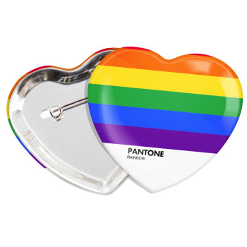 Pantone Rainbow, Κονκάρδα παραμάνα καρδιά (57x52mm)