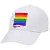 Pantone Rainbow, Καπέλο ενηλίκων Jockey Λευκό (snapback, 5-φύλλο, unisex)