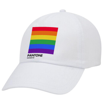 Pantone Rainbow, Καπέλο Baseball Λευκό (5-φύλλο, unisex)
