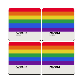 Pantone Rainbow, ΣΕΤ 4 Σουβέρ ξύλινα τετράγωνα (9cm)