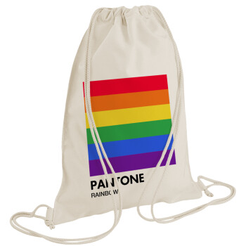 Pantone Rainbow, Τσάντα πλάτης πουγκί GYMBAG natural (28x40cm)