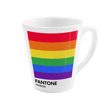 Pantone Rainbow, Κούπα κωνική Latte Λευκή, κεραμική, 300ml
