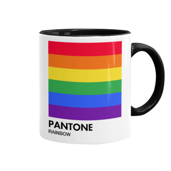 Pantone Rainbow, Κούπα χρωματιστή μαύρη, κεραμική, 330ml