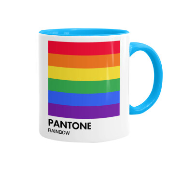 Pantone Rainbow, Κούπα χρωματιστή γαλάζια, κεραμική, 330ml