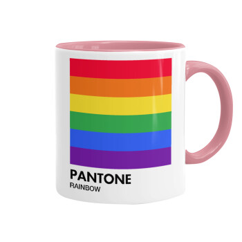 Pantone Rainbow, Κούπα χρωματιστή ροζ, κεραμική, 330ml