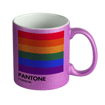 Pantone Rainbow, Κούπα Μωβ Glitter που γυαλίζει, κεραμική, 330ml