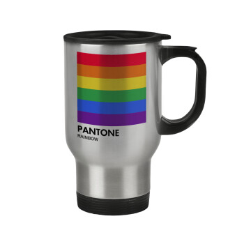 Pantone Rainbow, Κούπα ταξιδιού ανοξείδωτη με καπάκι, διπλού τοιχώματος (θερμό) 450ml