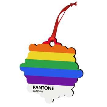 Pantone Rainbow, Χριστουγεννιάτικο στολίδι snowflake ξύλινο 7.5cm