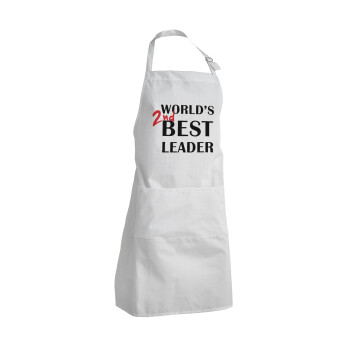 World's 2nd Best leader , Adult Chef Apron (with sliders and 2 pockets)