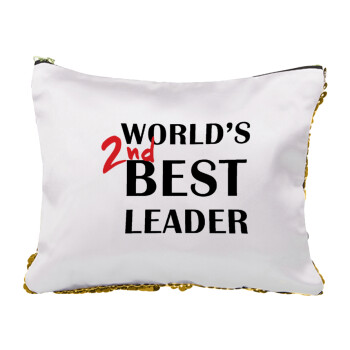 World's 2nd Best leader , Τσαντάκι νεσεσέρ με πούλιες (Sequin) Χρυσό
