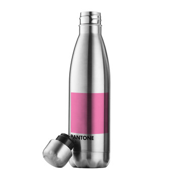 PANTONE Pink C, Μεταλλικό παγούρι θερμός Inox (Stainless steel), διπλού τοιχώματος, 500ml