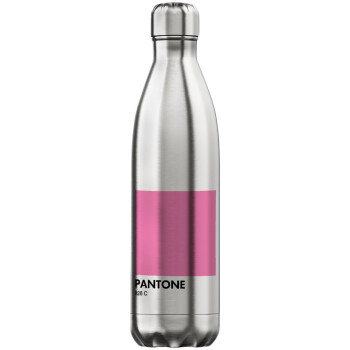 PANTONE Pink C, Μεταλλικό παγούρι θερμός Inox (Stainless steel), διπλού τοιχώματος, 750ml