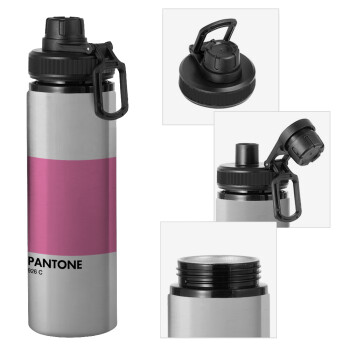 PANTONE Pink C, Μεταλλικό παγούρι νερού με καπάκι ασφαλείας, αλουμινίου 850ml