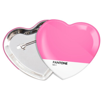 PANTONE Pink C, Κονκάρδα παραμάνα καρδιά (57x52mm)
