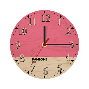 PANTONE Pink C, Ρολόι τοίχου ξύλινο plywood (20cm)
