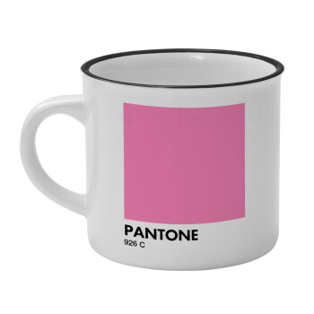 PANTONE Pink C, Κούπα κεραμική vintage Λευκή/Μαύρη 230ml