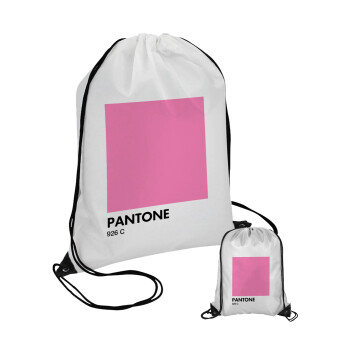 PANTONE Pink C, Τσάντα πουγκί με μαύρα κορδόνια (1 τεμάχιο)