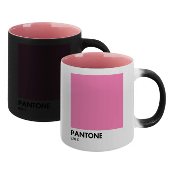 PANTONE Pink C, Κούπα Μαγική εσωτερικό ΡΟΖ, κεραμική 330ml που αλλάζει χρώμα με το ζεστό ρόφημα