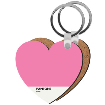 PANTONE Pink C, Μπρελόκ Ξύλινο καρδιά MDF