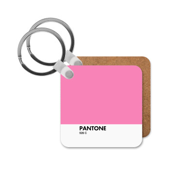 PANTONE Pink C, Μπρελόκ Ξύλινο τετράγωνο MDF