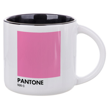 PANTONE Pink C, Κούπα κεραμική 400ml Λευκή/Μαύρη
